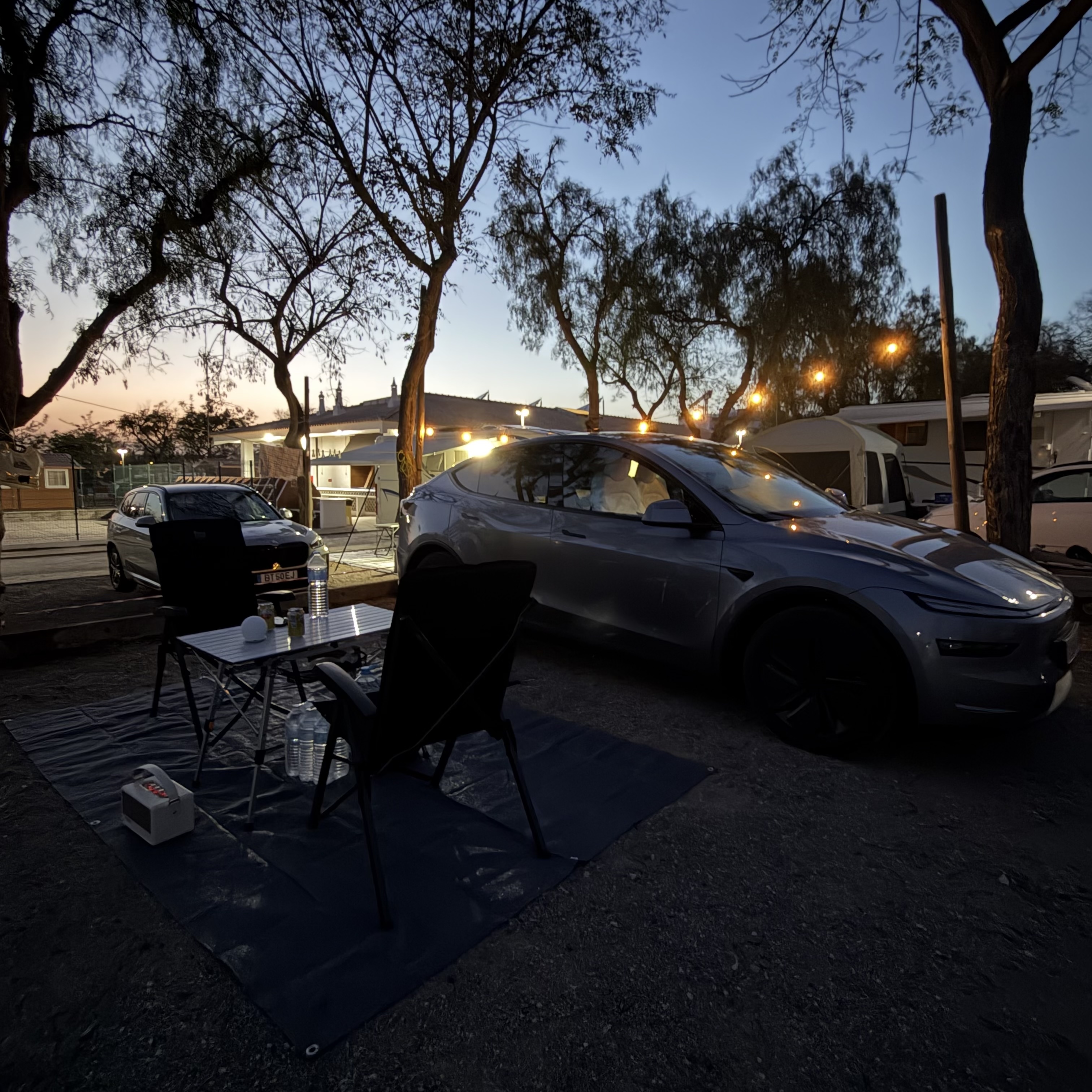 Camping chapter: car plugged in, dignity optional, happiness high.